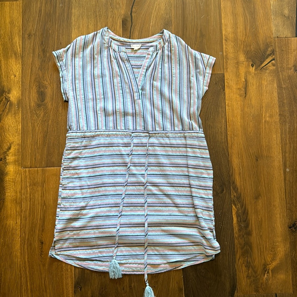 Multicolor, drawstring waist dress by Hem & Thread, size large